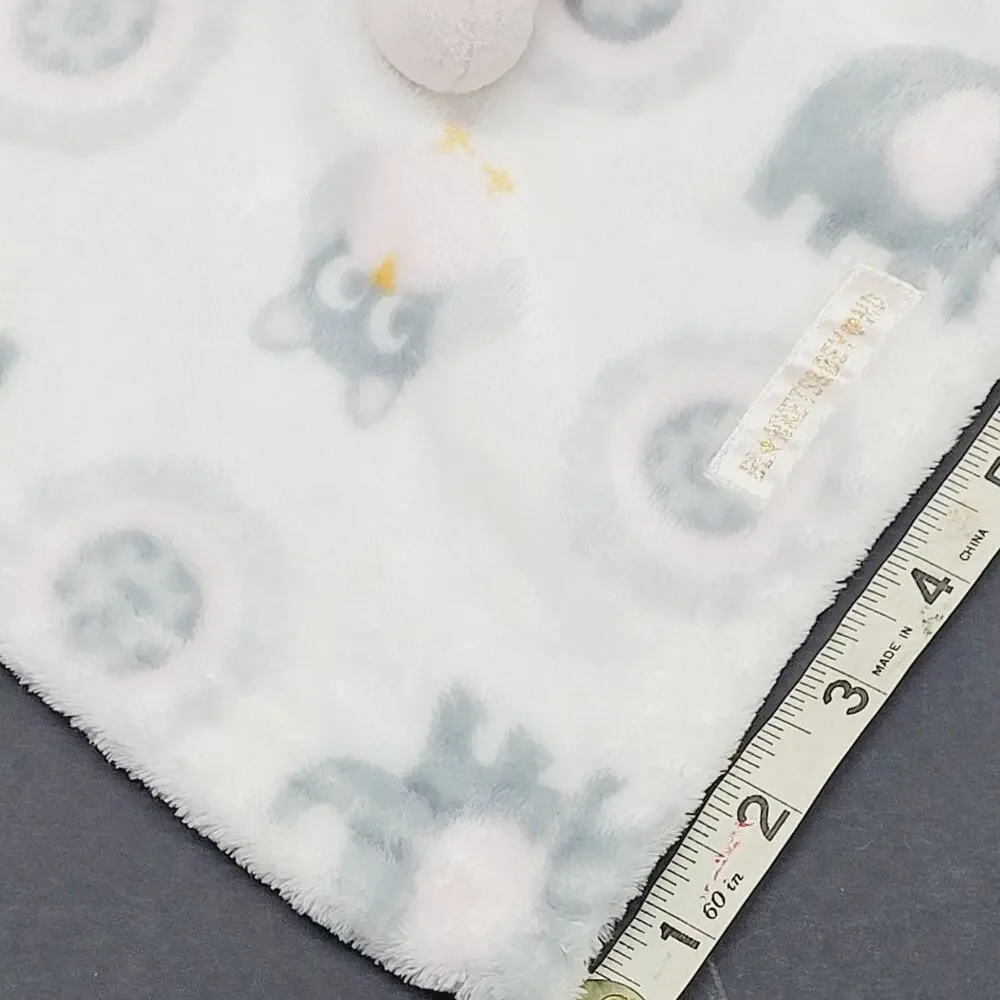 Blankets and Beyond Elephant Lovey Pink Security Blanket Plush Gray White
